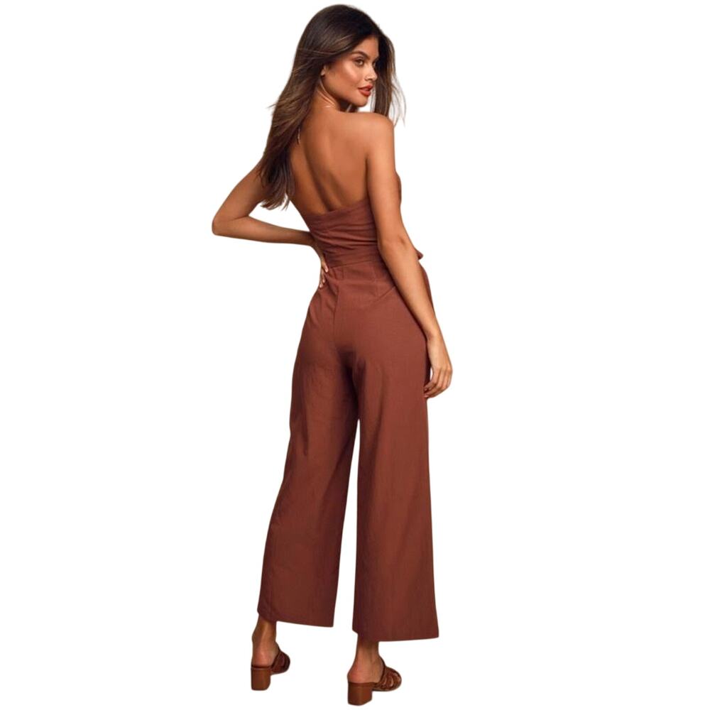 Willow Ryan Strapless Wide Leg Jumpsuit In Clay Women’s size small - Picture 2 of 11